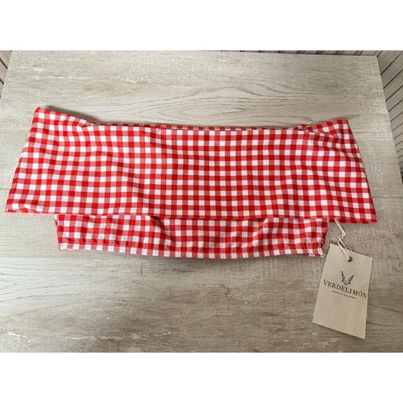 Verdelimon Santa Cruz Off-The-Soulder Top/ Low Rise Bottom Bikini Set Size S - Picture 3 of 11